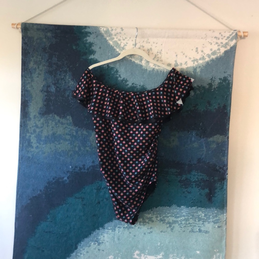 Ruffle maternity one piece swimsuit